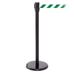 RollerPro 200, Black, Barrier with 11' Green/White Diagonal Belt