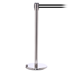 RollerPro 200, Polished Chrome, Barrier with 11' Black/White Stripe Belt