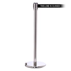 RollerPro 200, Polished Chrome, Barrier with 11' THIS LINE IS CLOSED Belt
