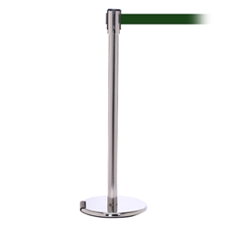 RollerPro 200, Polished Chrome, Barrier with 11' Dark Green Belt