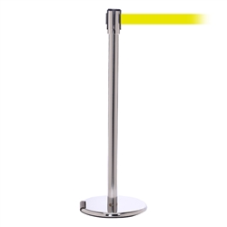 RollerPro 200, Polished Chrome, Barrier with 11' Fluorescent Yellow Belt