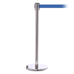 RollerPro 200, Polished Chrome, Barrier with 11' Light Blue Belt