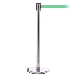 RollerPro 200, Polished Chrome, Barrier with 11' Light Green Belt