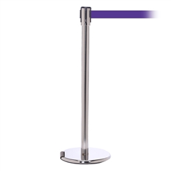 RollerPro 200, Polished Chrome, Barrier with 11' Purple Belt