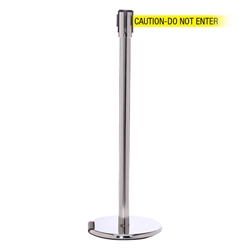 RollerPro 200, Polished Chrome, Barrier with 11' CAUTION-DO NOT ENTER Belt