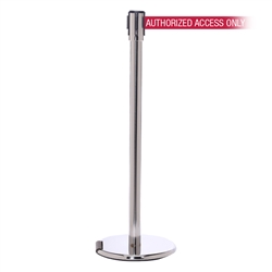 RollerPro 200, Polished Stainless, Barrier with 11' AUTHORIZED ACCESS ONLY - RED Belt