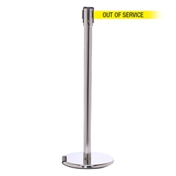 RollerPro 200, Polished Stainless, Barrier with 11' OUT OF SERVICE Belt