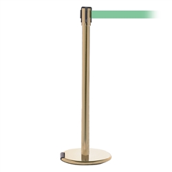 RollerPro 200, Satin Brass, Barrier with 11' Light Green Belt