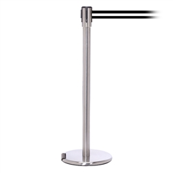 RollerPro 200, Satin Chrome, Barrier with 11' Black/White Stripe Belt