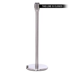 RollerPro 200, Satin Chrome, Barrier with 11' THIS LINE IS CLOSED Belt