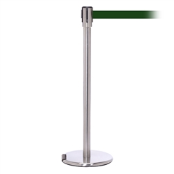 RollerPro 200, Satin Chrome, Barrier with 11' Dark Green Belt