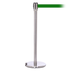 RollerPro 200, Satin Chrome, Barrier with 11' Green Belt