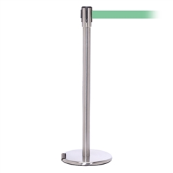 RollerPro 200, Satin Chrome, Barrier with 11' Light Green Belt