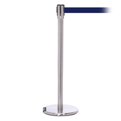 RollerPro 200, Satin Chrome, Barrier with 11' Navy Blue Belt