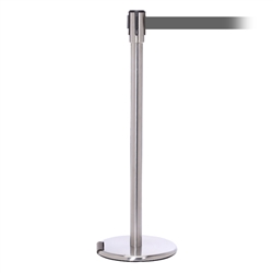RollerPro 200, Satin Stainless, Barrier with 11' Gray Belt