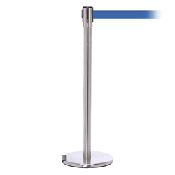 RollerPro 200, Satin Stainless, Barrier with 11' Light Blue Belt