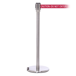 RollerPro 200, Satin Stainless, Barrier with 11' CAUTION-DO NOT ENTER - RED Belt