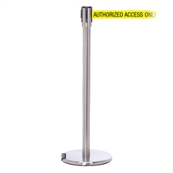 RollerPro 200, Satin Stainless, Barrier with 11' AUTHORIZED ACCESS ONLY Belt