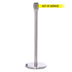 RollerPro 200, Satin Stainless, Barrier with 11' OUT OF SERVICE Belt