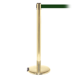 RollerPro 250, Polished Brass, Barrier with 11' Dark Green Belt