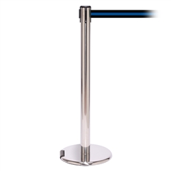 RollerPro 250, Polished Chrome, Barrier with 11' Black/Blue Stripe Belt