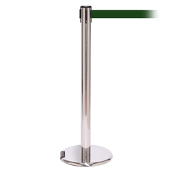 RollerPro 250, Polished Chrome, Barrier with 11' Dark Green Belt