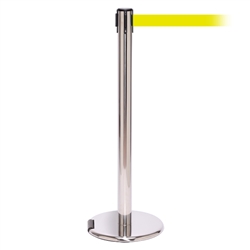 RollerPro 250, Polished Chrome, Barrier with 11' Fluorescent Yellow Belt