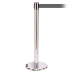 RollerPro 250, Polished Chrome, Barrier with 11' Gray Belt