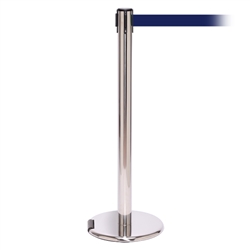 RollerPro 250, Polished Chrome, Barrier with 11' Navy Blue Belt