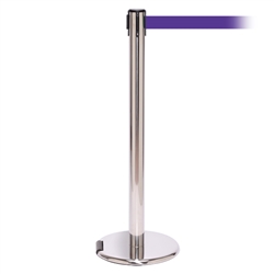 RollerPro 250, Polished Chrome, Barrier with 11' Purple Belt