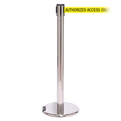 RollerPro 250, Polished Chrome, Barrier with 11' AUTHORIZED ACCESS ONLY Belt