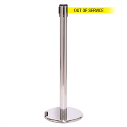RollerPro 250, Polished Chrome, Barrier with 11' OUT OF SERVICE Belt
