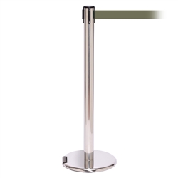 RollerPro 250, Polished Stainless, Barrier with 11' Olive Green Belt