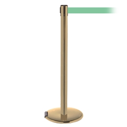 RollerPro 250, Satin Brass, Barrier with 11' Light Green Belt