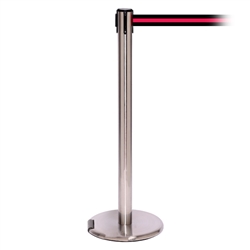 RollerPro 250, Satin Chrome, Barrier with 11' Black/Red Stripe Belt