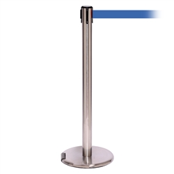 RollerPro 250, Satin Chrome, Barrier with 11' Light Blue Belt