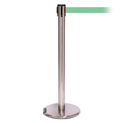 RollerPro 250, Satin Chrome, Barrier with 11' Light Green Belt