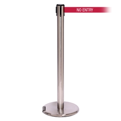 RollerPro 250, Satin Chrome, Barrier with 11' NO ENTRY Belt