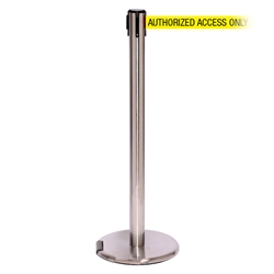 RollerPro 250, Satin Chrome, Barrier with 11' AUTHORIZED ACCESS ONLY Belt