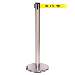 RollerPro 250, Satin Chrome, Barrier with 11' OUT OF SERVICE Belt