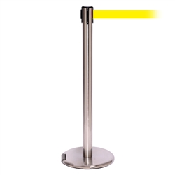 RollerPro 250, Satin Chrome, Barrier with 11' Yellow Belt