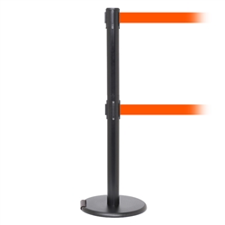 RollerPro 250 Twin, Black, Barrier with double 11' Fluorescent Orange Belt