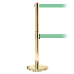 RollerPro 250 Twin, Polished Brass, Barrier with double 11' Light Green Belt