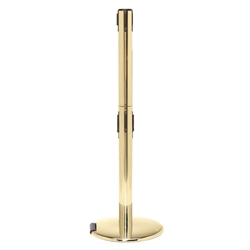 RollerPro 250 Twin, Polished Brass, Barrier with double 11' CAUTION-DO NOT ENTER - RED Belt