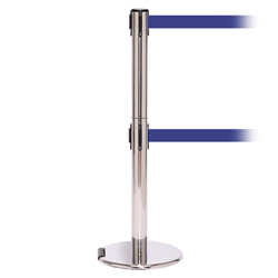 RollerPro 250 Twin, Polished Chrome, Barrier with double 11' Blue Belt