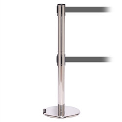 RollerPro 250 Twin, Polished Chrome, Barrier with double 11' Gray Belt