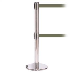 RollerPro 250 Twin, Polished Chrome, Barrier with double 11' Olive Green Belt