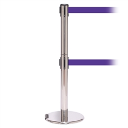 RollerPro 250 Twin, Polished Chrome, Barrier with double 11' Purple Belt