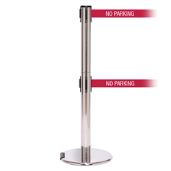 RollerPro 250 Twin, Polished Chrome, Barrier with double 11' NO PARKING Belt