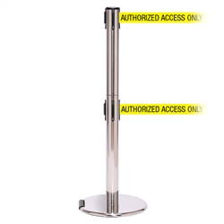 RollerPro 250 Twin, Polished Chrome, Barrier with double 11' AUTHORIZED ACCESS ONLY Belt